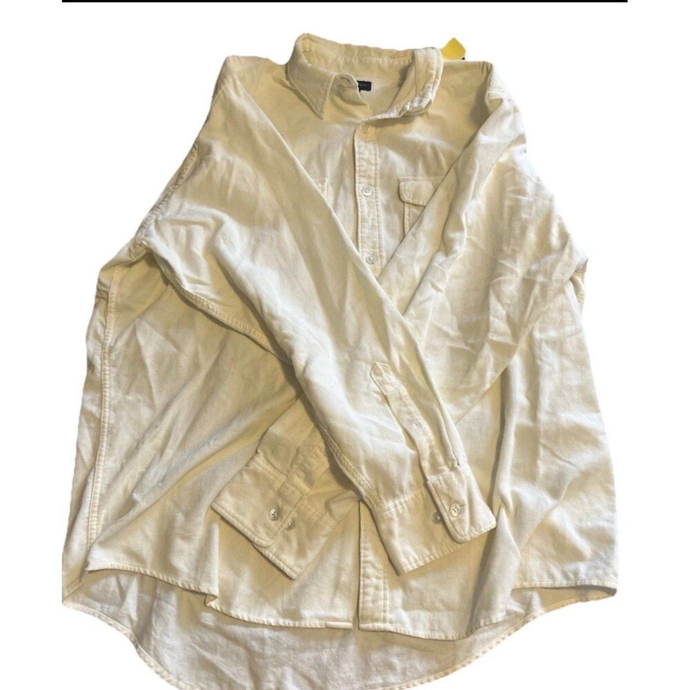 soft banana republic yellow cream button down large